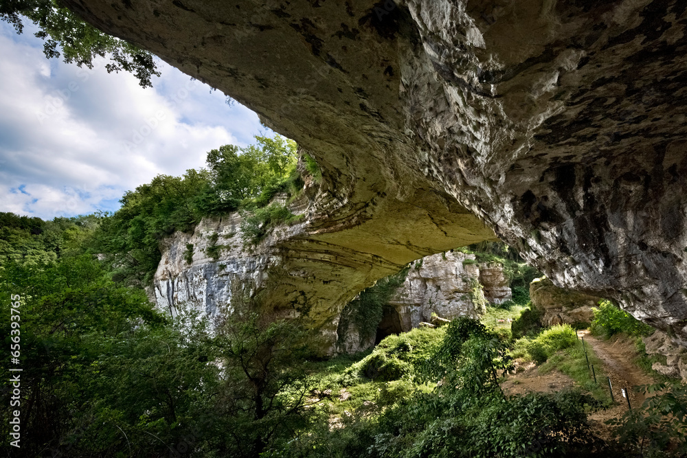 The Veja bridge is a natural rock arch that has inspired artists and poets such as Andrea Mantegna and Dante Alighieri. Lessinia, Italy. The Veja bridge is a natural rock arch that has inspired artists and poets such as Andrea Mantegna and Dante Alighieri. Lessinia, Italy.