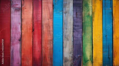 Colorful texture of a wooden fence