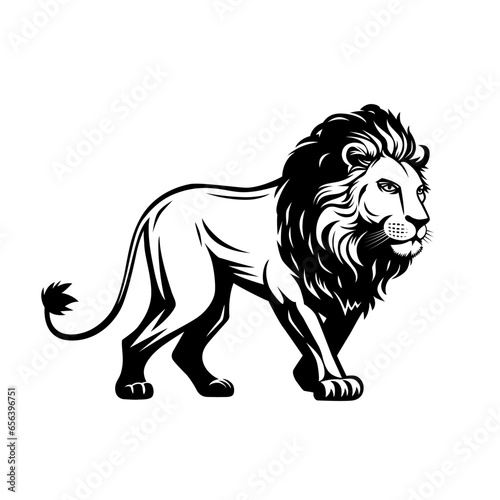 Fototapeta Naklejka Na Ścianę i Meble -  Mighty lion walking forward.