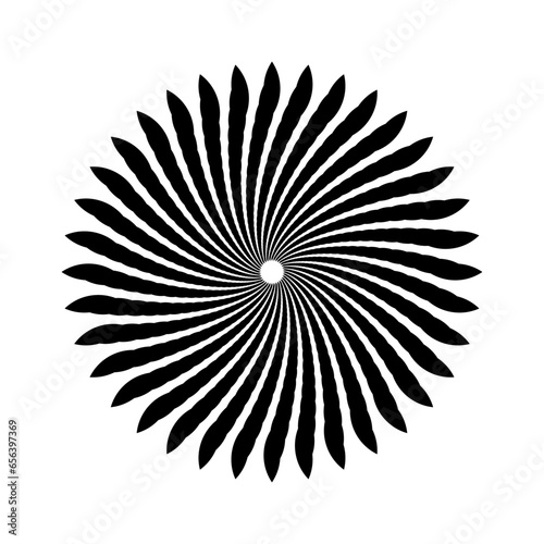 black and white flower shape design 