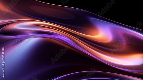 Metallic liquid background with abstract waves and tech innovation concept