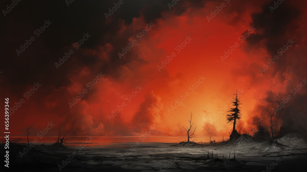 fire in the sky. Generative AI