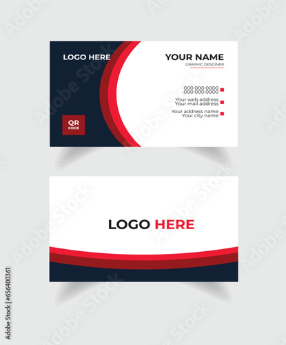 SimpleBusiness CardTemplate vector design red and blue