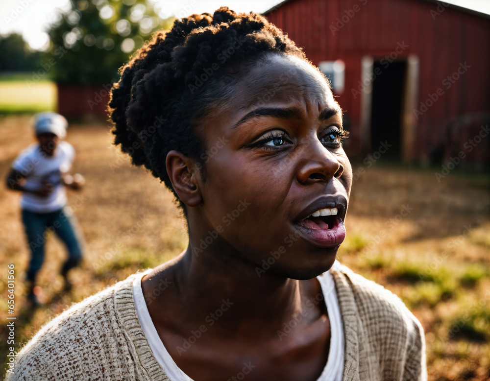 photo group of angry black slavery people in American history , generative AI photo group of angry black slavery people in American history , generative AI