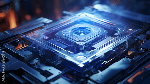 A sci-fi installations chip in the style of technology