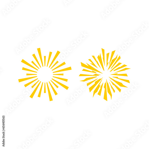 uneven yellow sunburst icon vector