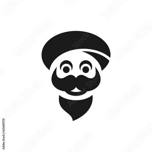 Smiling Happy Sikh Symbol Vector icon