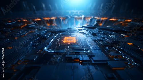 A sci-fi chip in the style of technology