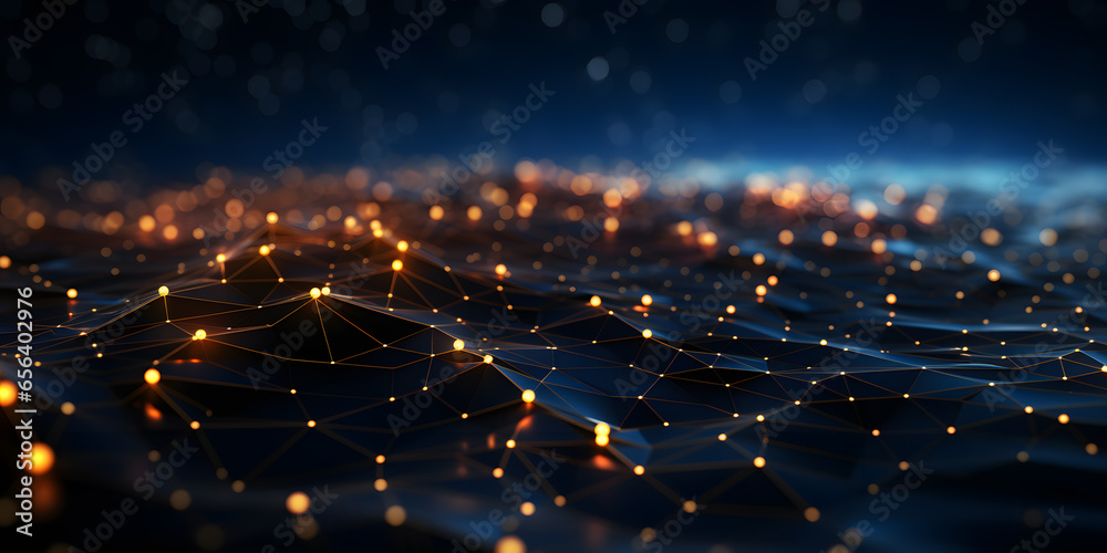 Fototapeta premium Internet digital technology data connection space with lines and dots 
