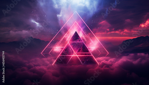 Cloudy Triangles with Neon Lights