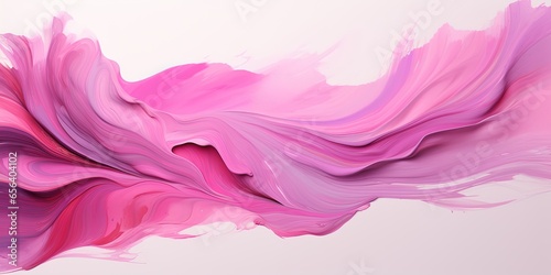 Art painting banner illustration - Pink oil or acrylic color paint brushstroke, isolated on white background