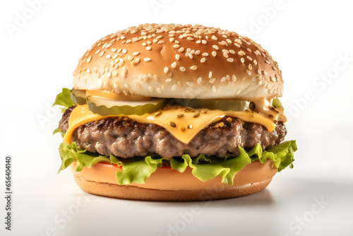 Hamburger isolated on white background, food photography © Canities