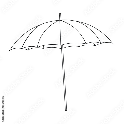 umbrella vector, coloring book or page, vector illustration