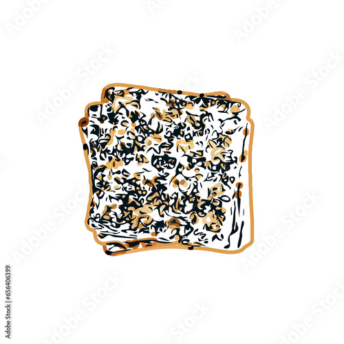 color sketch of a cracker cake with a transparent background