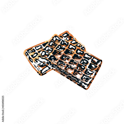 color sketch of a cracker cake with a transparent background