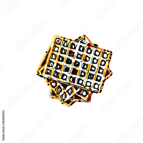 color sketch of a cracker cake with a transparent background