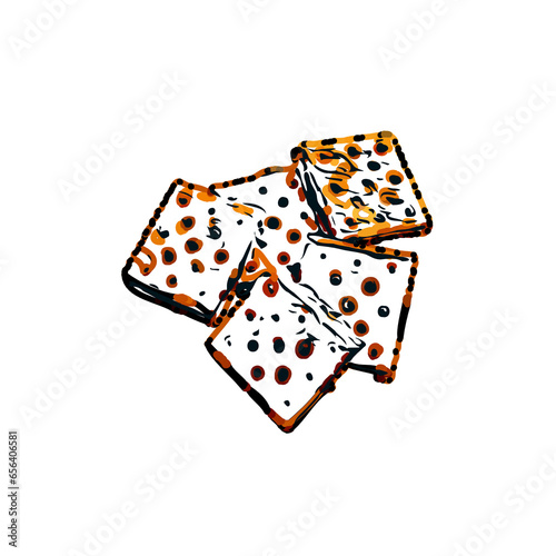 color sketch of a cracker cake with a transparent background