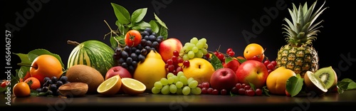 various kinds of isolated fresh fruits. tropical climate fruits. Asian fruits. black background. clipping path