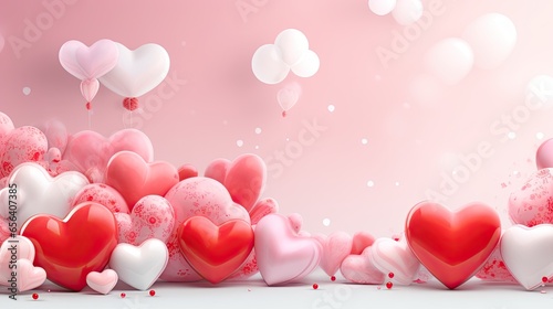 Valentines day background with hearts,