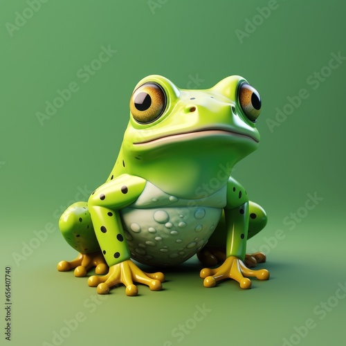 frog 3D icons cartoon style, glossy buttons for web interface, pre-school education for kids, copy space, isolated background
