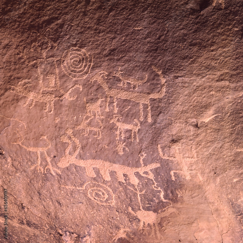 Detail of Petroglyphs, Chaco Canyon