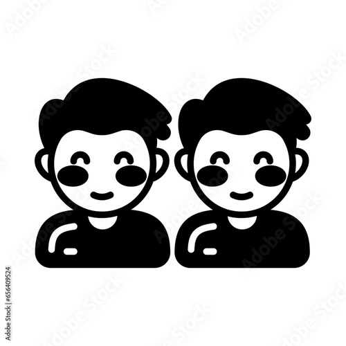 Twins icon in vector. Illustration