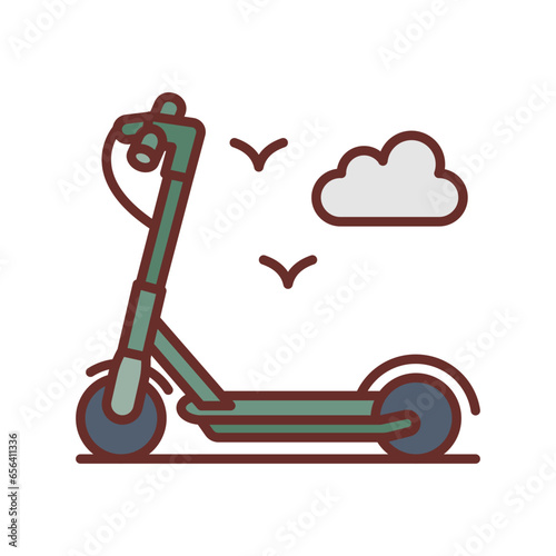 Kick Scooter icon in vector. Illustration