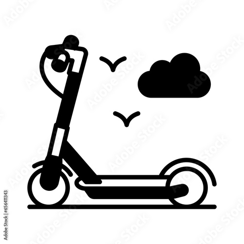 Kick Scooter icon in vector. Illustration