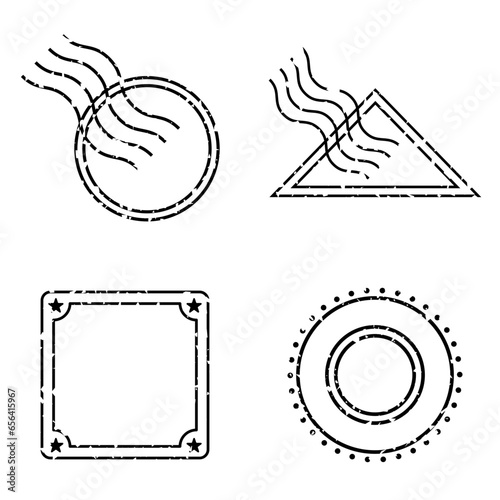 Vector retro postage stamp isolated on white background. Grunge postmarks set