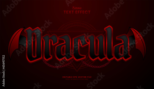 decorative elegant red dracula editable text effect vector design