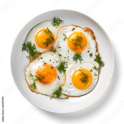 fried egg with parsley