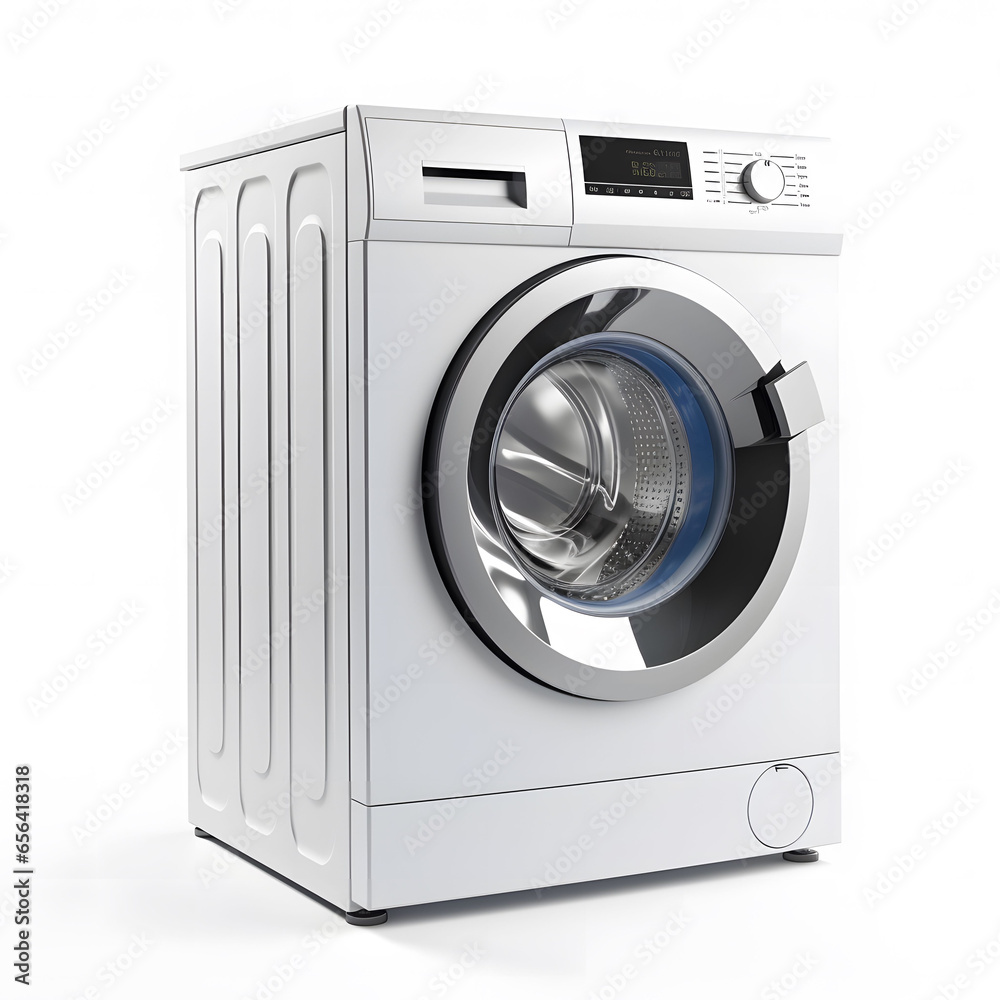 washing machine on white background - obrazy, fototapety, plakaty 