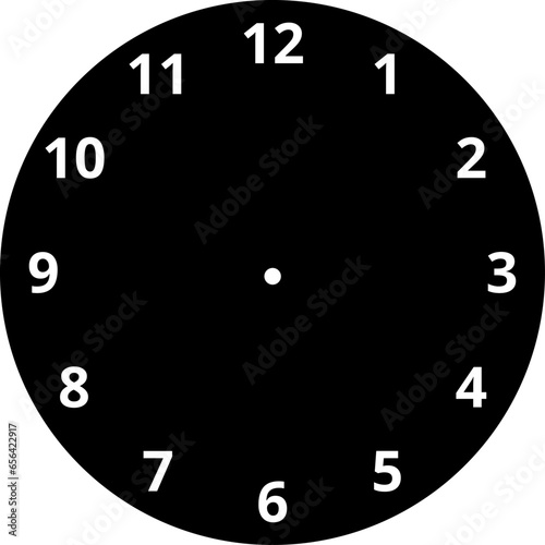 Mechanical clock faces with arabic numerals, bezel. Blank measuring circle scale. Timer or stopwatch. Vector illustration.