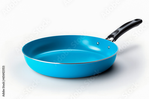 Vibrant frying pan isolated on vivid background
