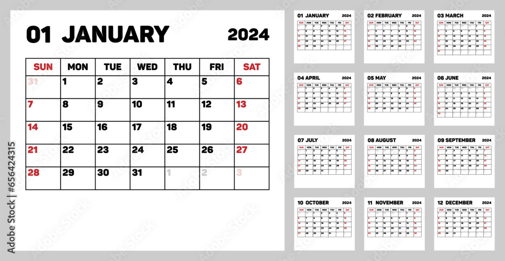 Monthly Calendar Template For 2024 Year Week Starts On Sunday Wall monthly-calendar-template-for-2024-year-week-starts-on-sunday-wall