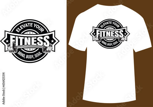 Vector illustration for gym or fitness t shirt design