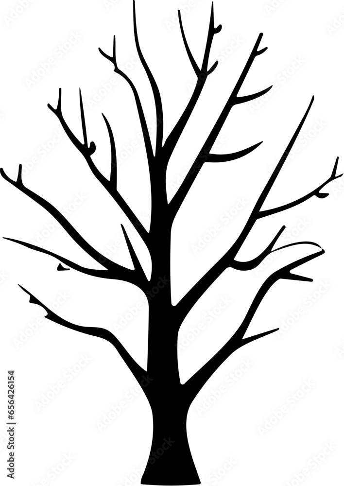 Fototapeta premium Winterbaum-Icons: Frostige Symbolik und Eisige Ästhetik