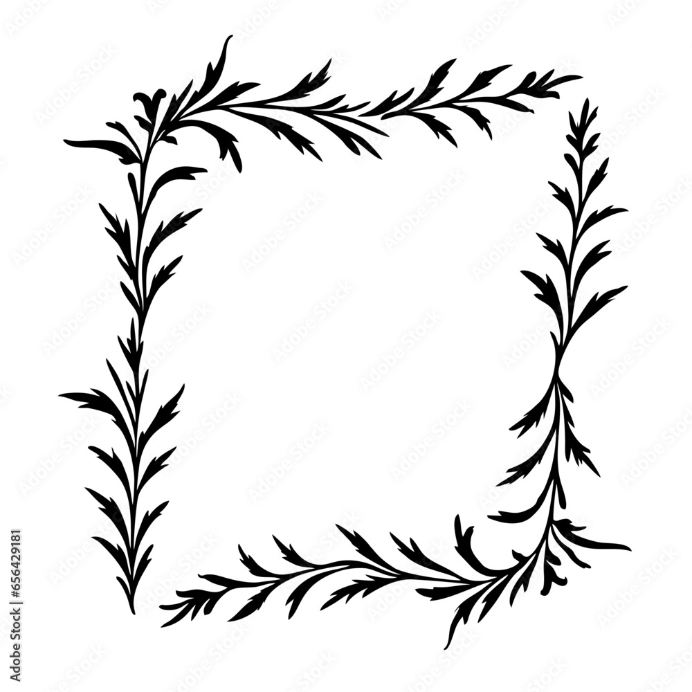 Naklejka premium Cute retro leaves arranged un a shape of the wreath perfect for wedding invitations and birthday cards. Vector illustration