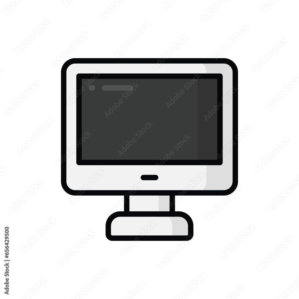 Computer Cartoon Vector Icon Illustration. Technology Icon Concept Isolated Premium Vector. Flat Cartoon Style Computer Cartoon Vector Icon Illustration. Technology Icon Concept Isolated Premium Vector. Flat Cartoon Style
