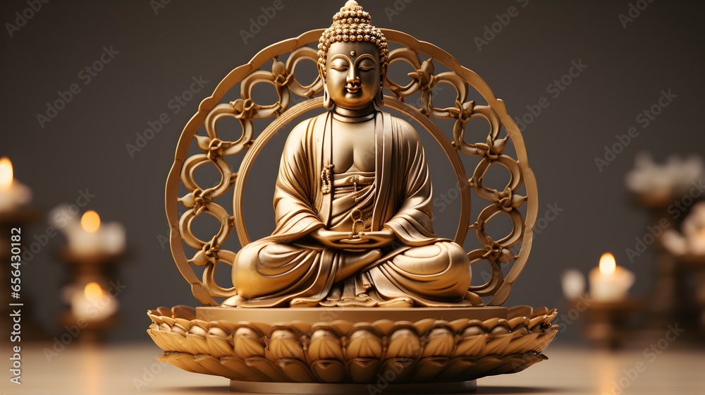 buddha golden statue minimalist background
