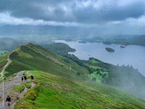 Coutryside hiking views from catbells in the Lake District photo