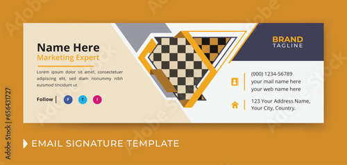 Corporate and business mail signature template design with personal details and online mail letter