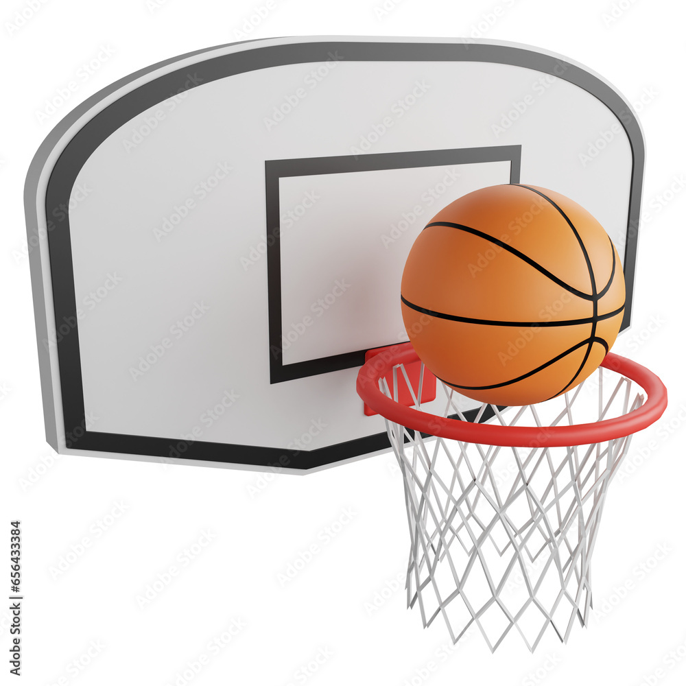 Basketball post clipart flat design icon isolated on transparent background, 3D render sport and exercise concept 3