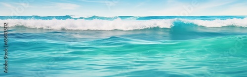 beautiful panorama of sea waves with turquoise colors during the day