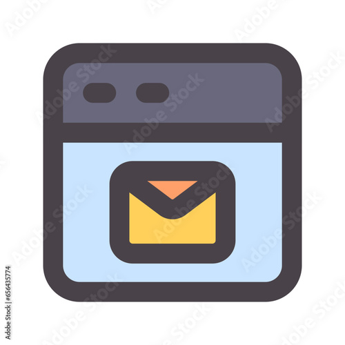 email flat line icon