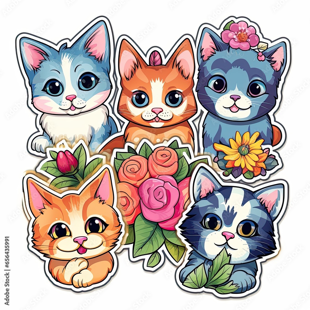 cartoon cat sticker cartoon cat sticker