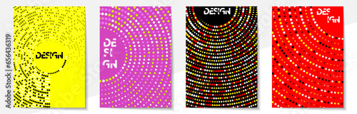 Geometric cover design templates A-4 format. Editable set of layouts for covers of books, magazines, notebooks, albums, booklets.