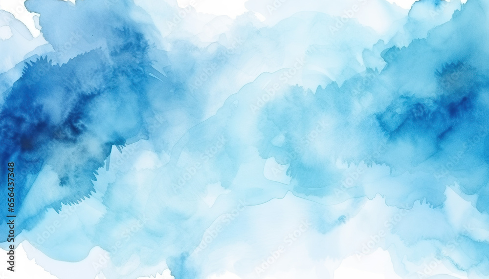 abstract azure light baby blue aqua watercolor paint flow texture pattern wallpaper background - obrazy, fototapety, plakaty 