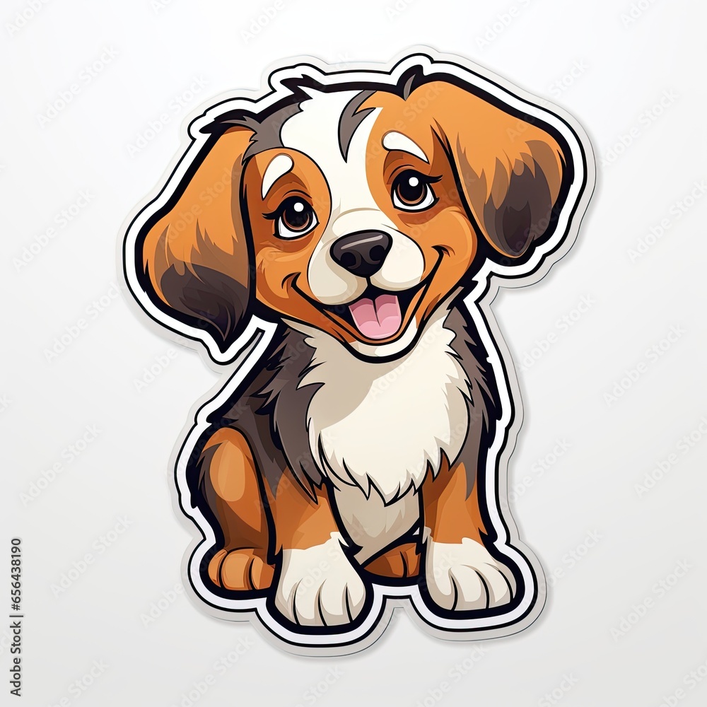 puppy sticker on white puppy sticker on white