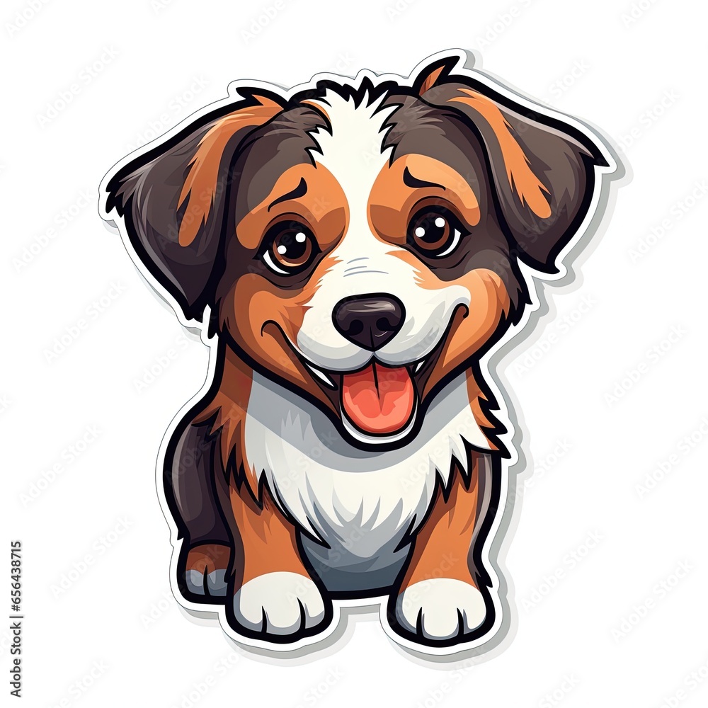 puppy sticker on white